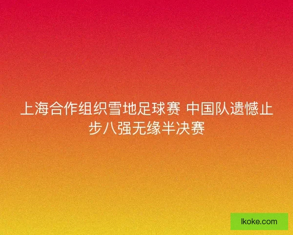 上海合作组织雪地足球赛 中国队遗憾止步八强无缘半决赛
