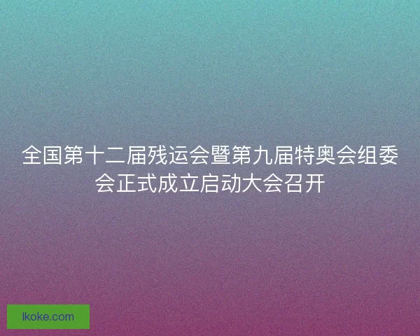 全国第十二届残运会暨第九届特奥会组委会正式成立启动大会召开 全国第十二届残运会暨第九届特奥会组委会正式成立启动大会召开